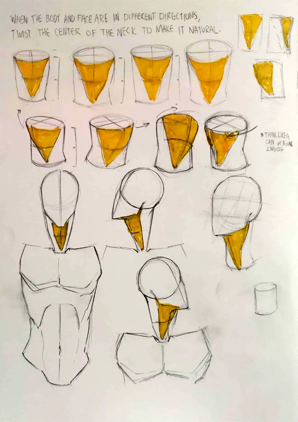 Neck Practice Drawing in Pencil