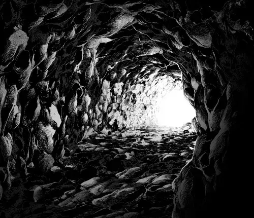 A Full Day's Work Ends In 10 Minutes! How To Draw A Cave Using Rock Wall Brush Material