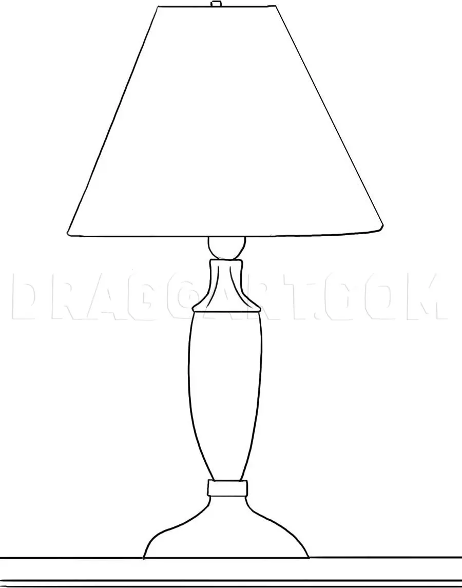 How To Draw A Lamp, Drawing, Step by Step, by Dawn
