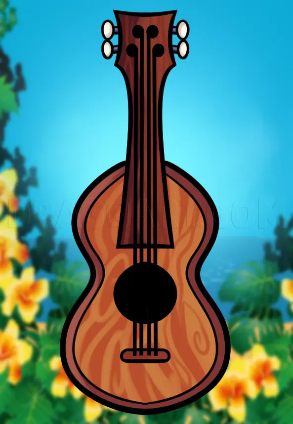 How To Draw A Ukulele, Drawing, Step by Step, by Dawn