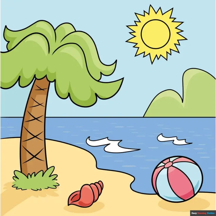 57 Easy Summer Step by Step Drawing Tutorials