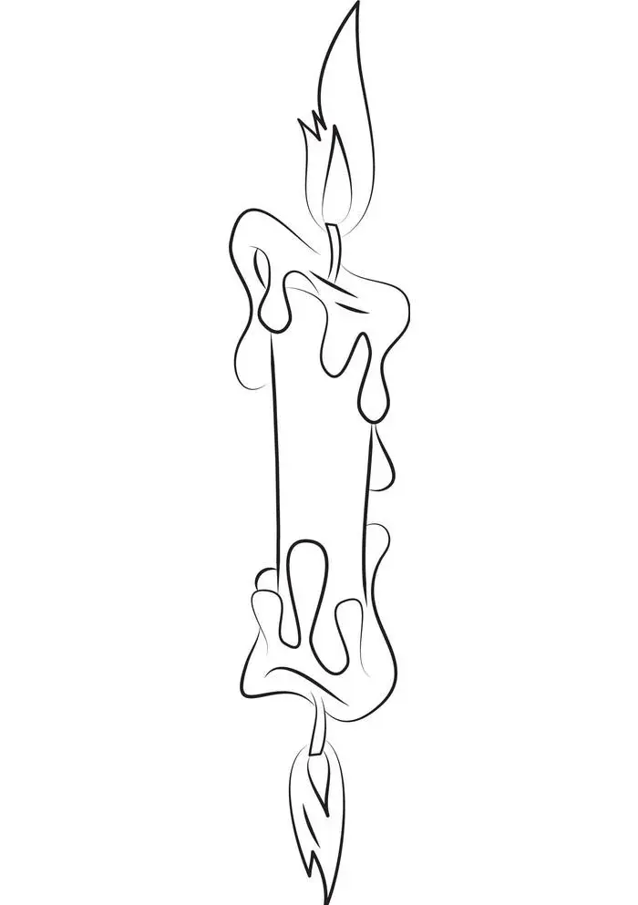 Can somebody draw a candle burning at both ends but with one end recently extinguished?