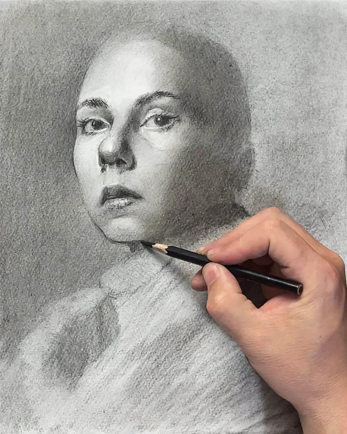 Portrait Drawing Demonstration: How to Draw a Woman's Portrait