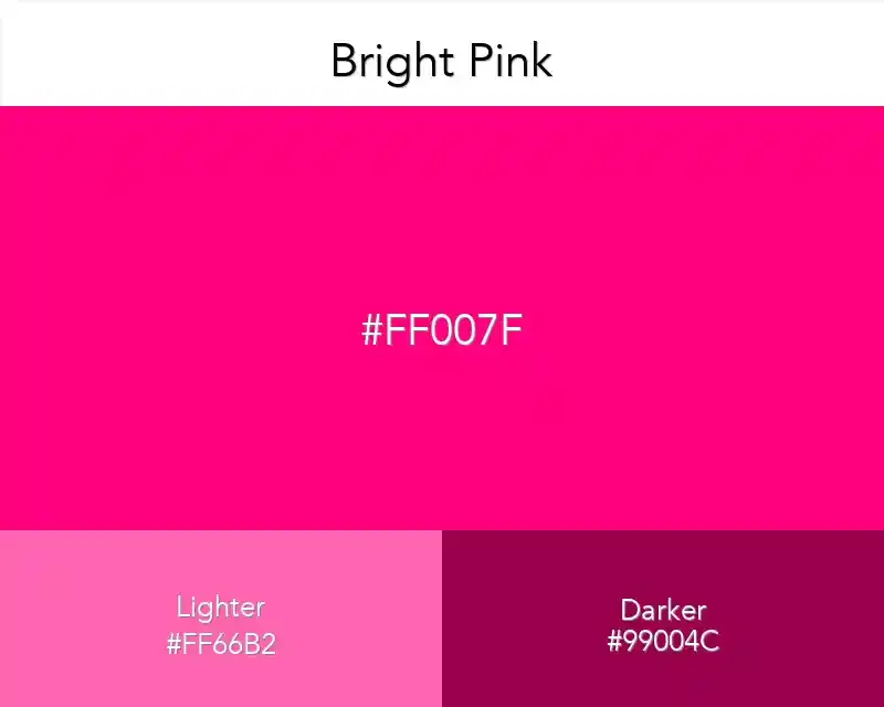 Bright Pink (#ff007f): Color Codes & Palettes