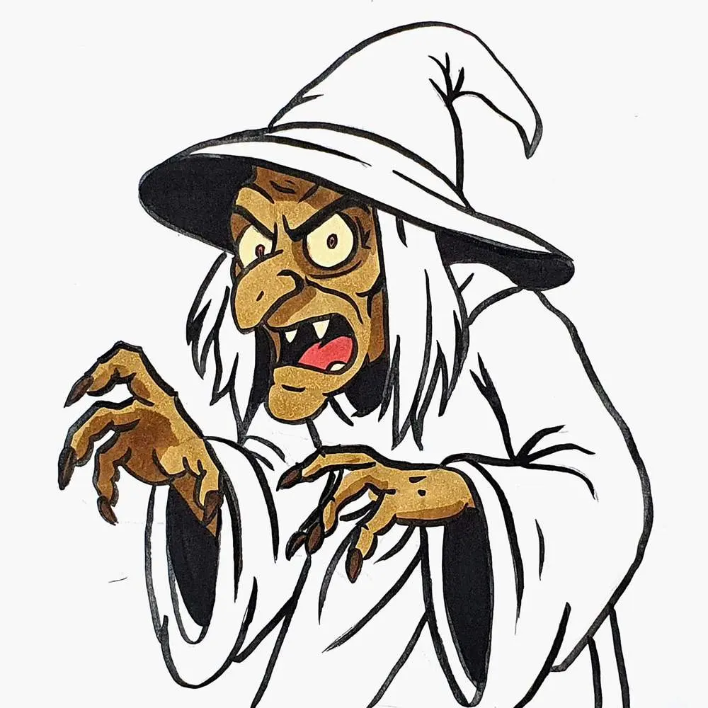 Scary Witch Drawing