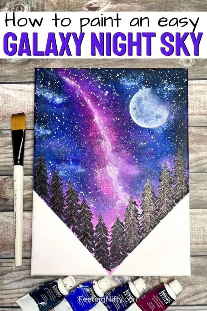 How To Paint a Galaxy Night Sky For Beginners {Milky Way}