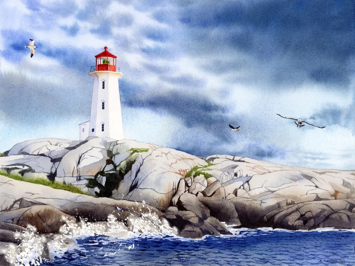 Peggy's Cove Lighthouse tutorial preview