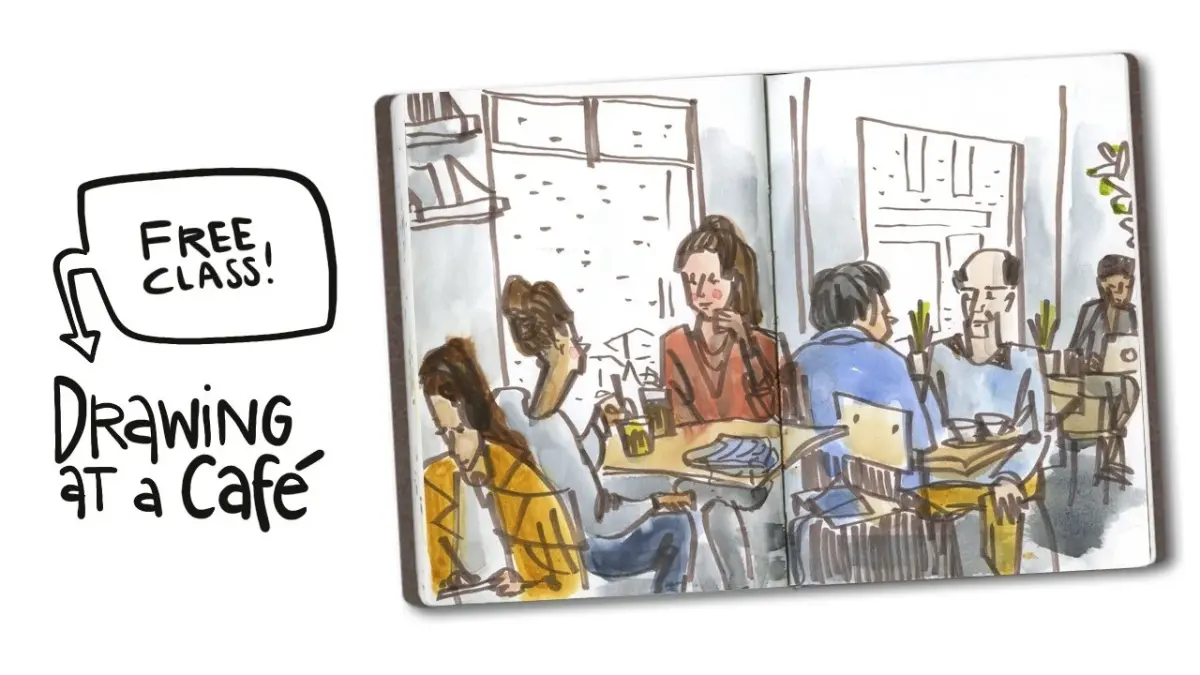 Urban Sketching In A Café