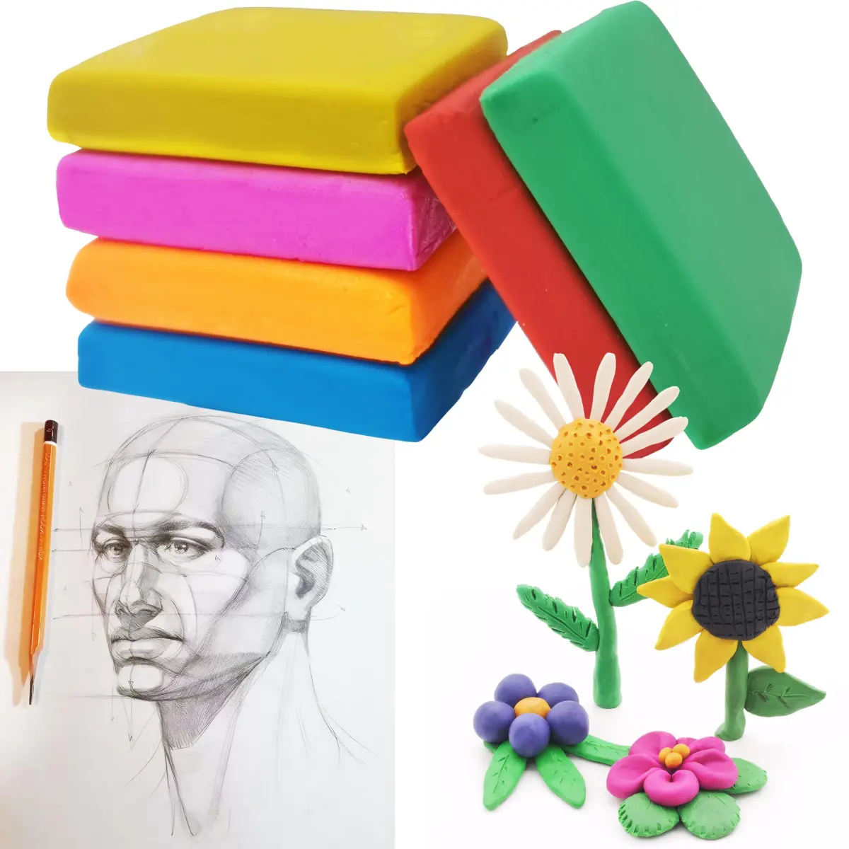 Kneaded Erasers for Artists 6 Pack Kneadable and Moldable Art Eraser, Stretchy Putty Erasers Needed for Drawin