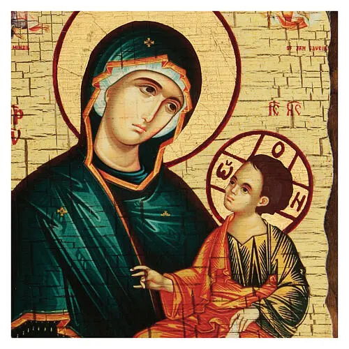 Russian icon painted decoupage, Mary Grigorousa 18x14 cm