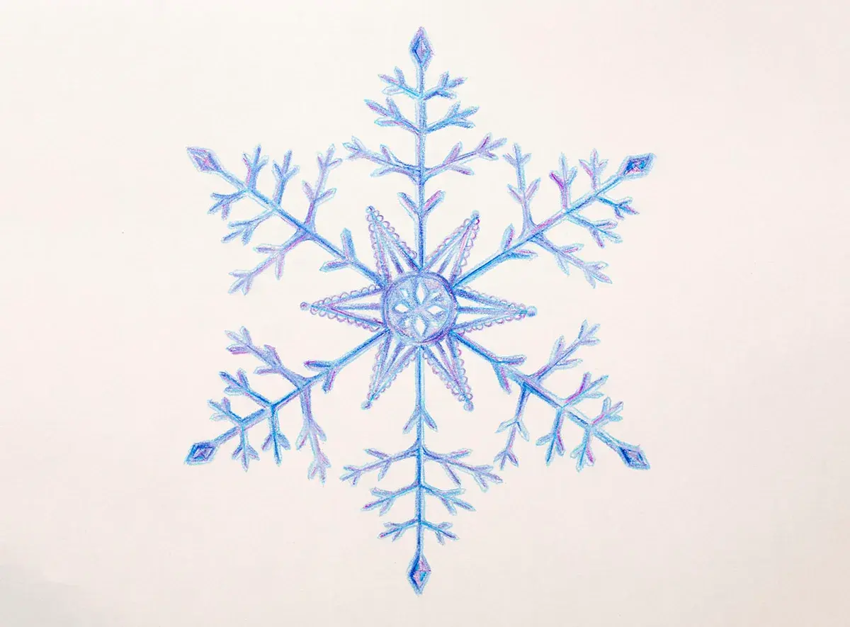 Snowflake drawing guide: how to draw a snowflake