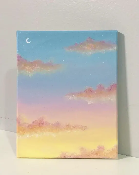 Cloudy Sunrise Acrylic Canvas Painting