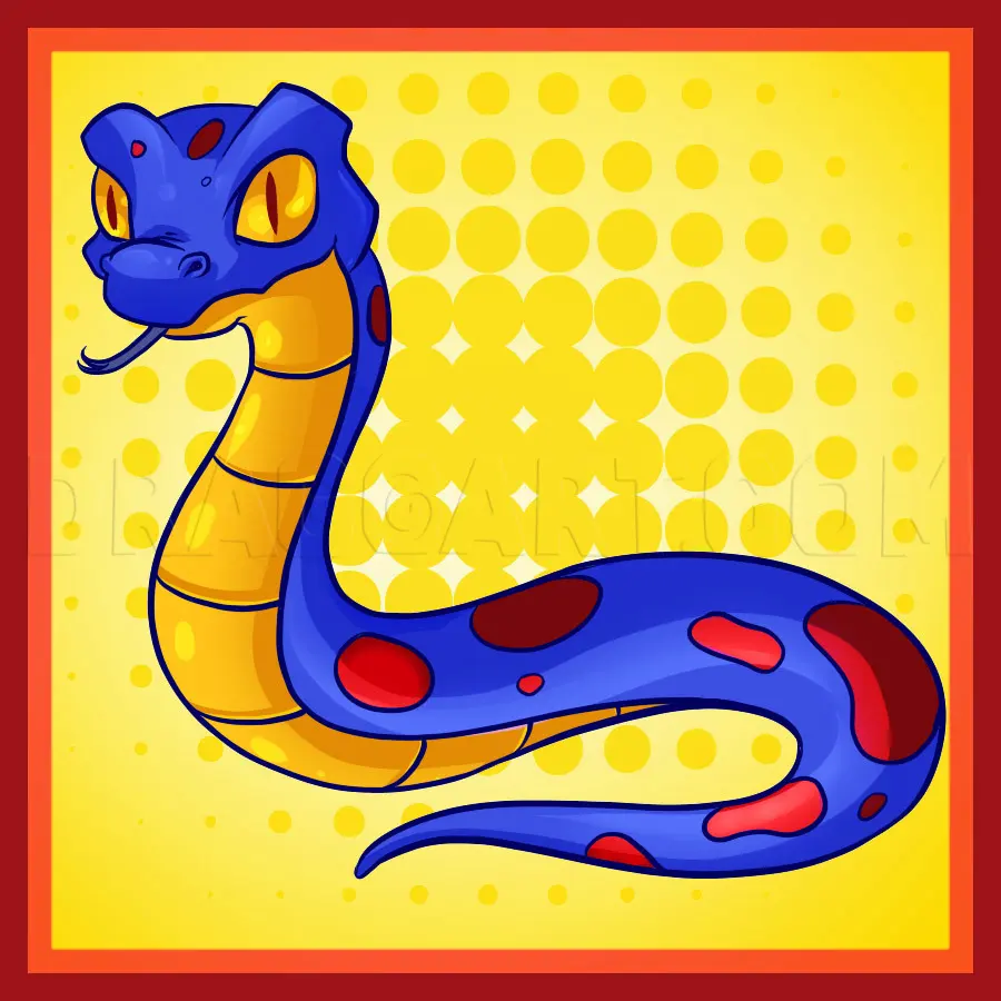 How To Draw A Cartoon Snake, Drawing, Step by Step, by Dawn