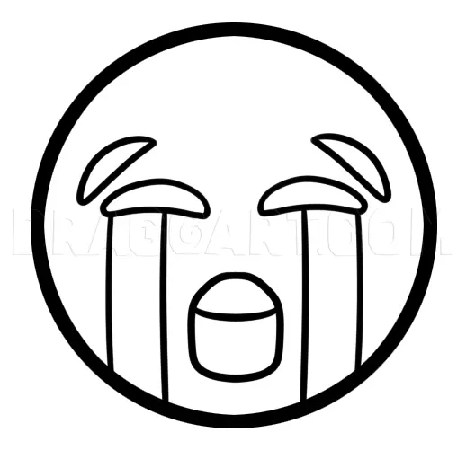 How To Draw Crying Emoji, Drawing, Step by Step, by Dawn