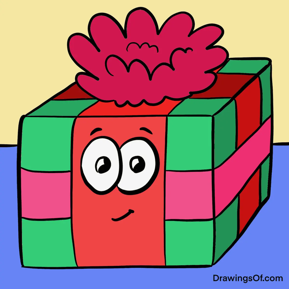 Present Drawing: Gift Box Cartoons in an Easy, Cute Style