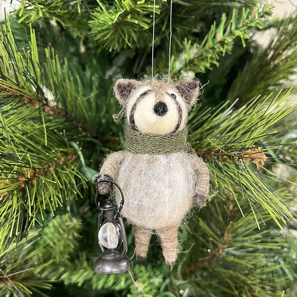 Felt Racoon Christmas Ornament