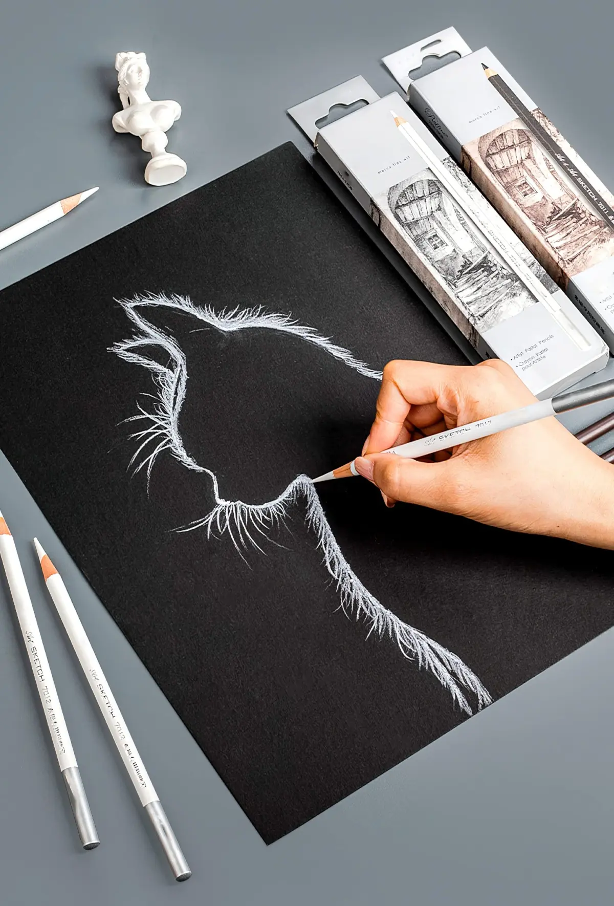 KachiKawa Sketch Highlight White Charcoal Pencil