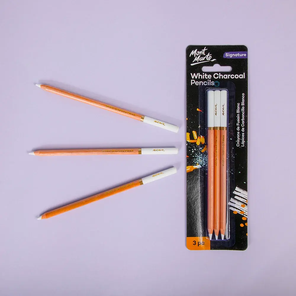 White Charcoal Pencils Signature 3pc