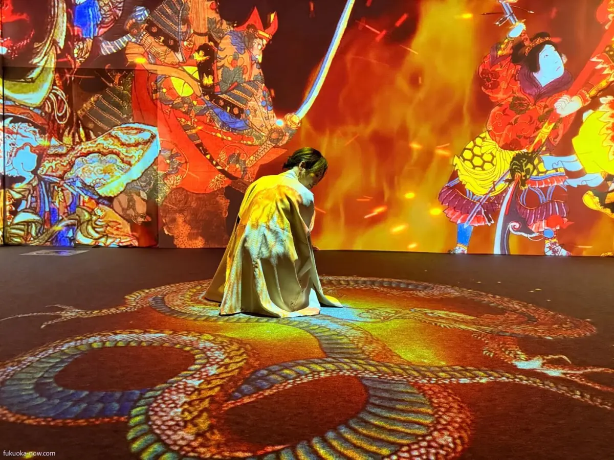 First Look: Ukiyoe Immersive Art Exhibition FUKUOKA Opens Above Hakata Station