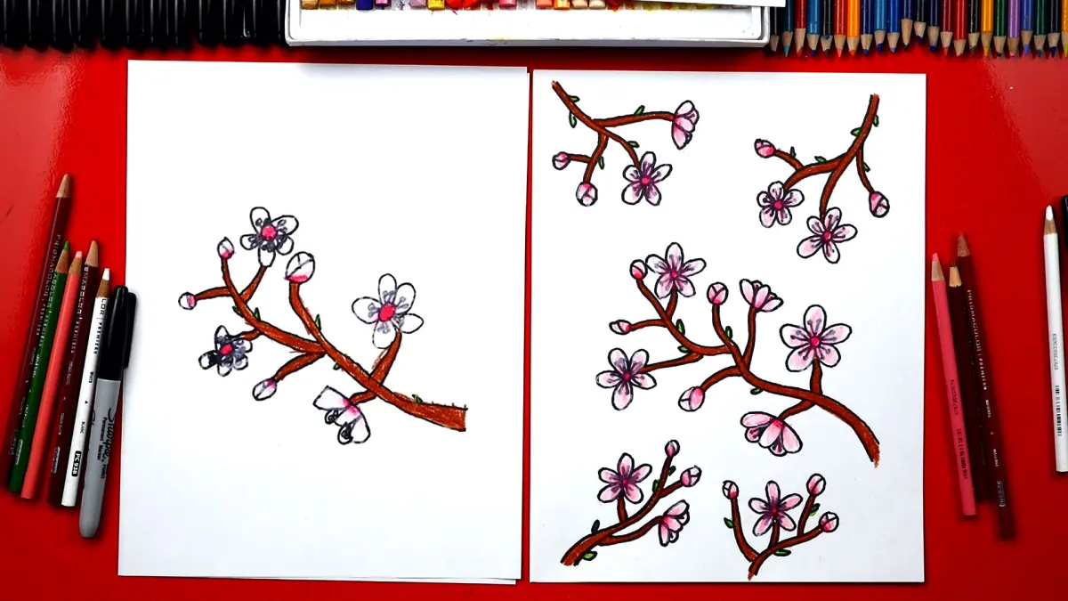 How To Draw Cherry Blossoms
