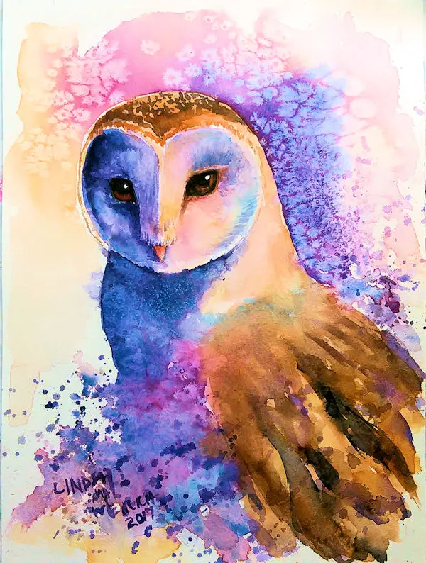 Live! Owl in Watercolor Tutorial, 12:30pm ET!