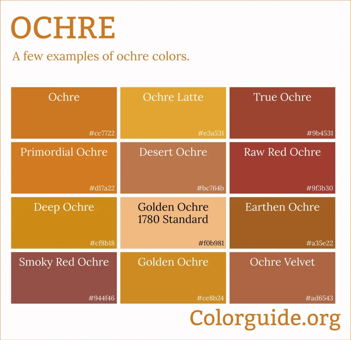 What is Ochre? (48 Colors)