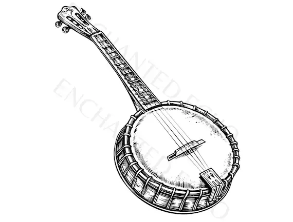 Realistic Banjo SVG & Set