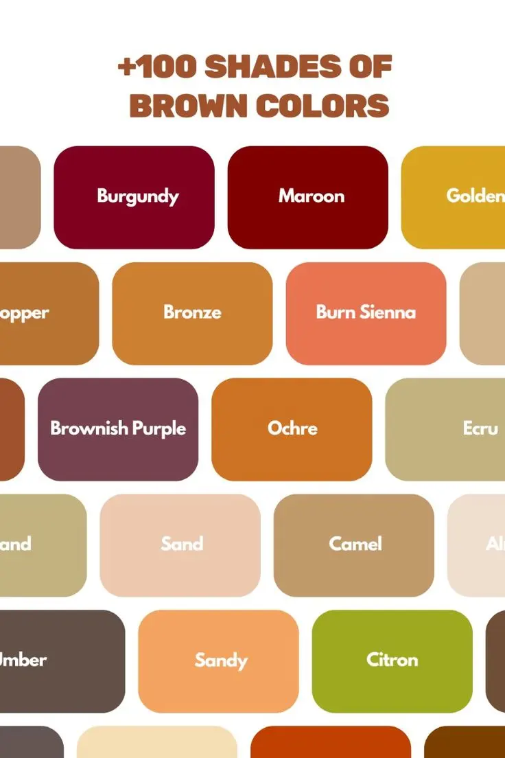 100 Shades of Brown Colors