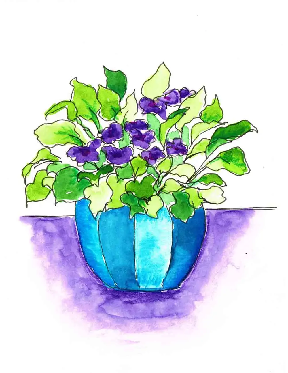 How can I draw a plant in a pot easily