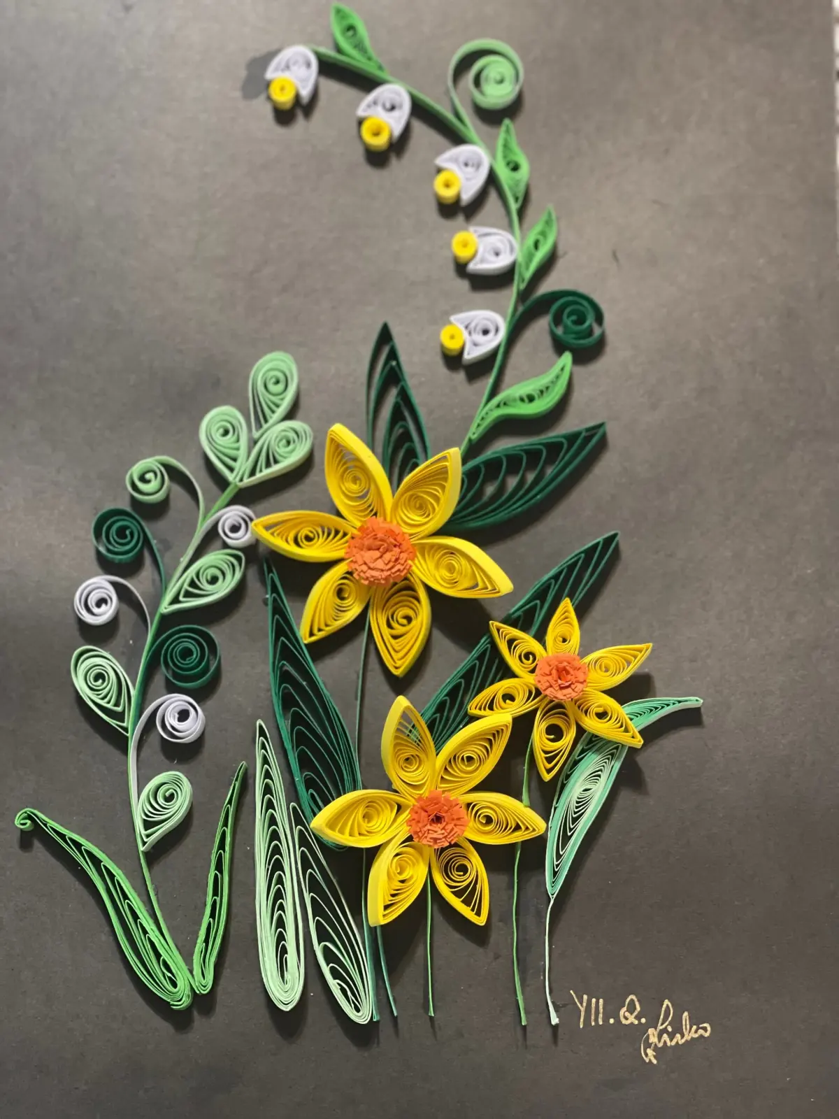 Yellow Flowers- Quilling Art