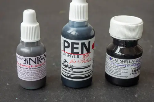 Acrylic ink vs India Ink