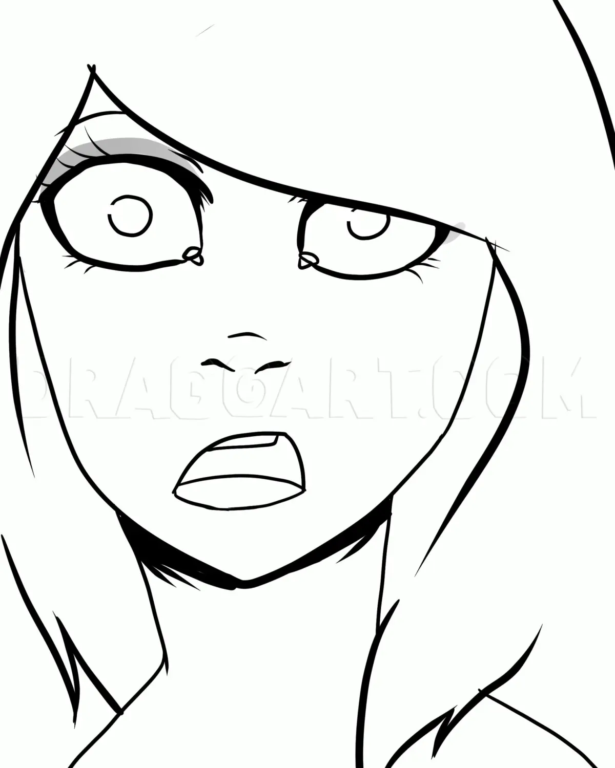 How To Draw A Surprised Face, Drawing, Step by Step, by BlackNothingness