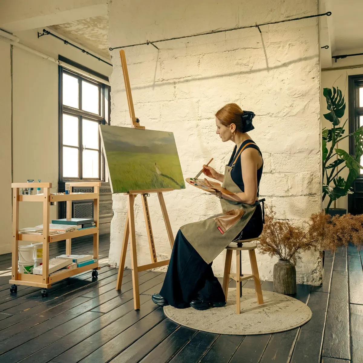 MEEDEN Basic Solid Beech Wood A-Frame Floor Easel