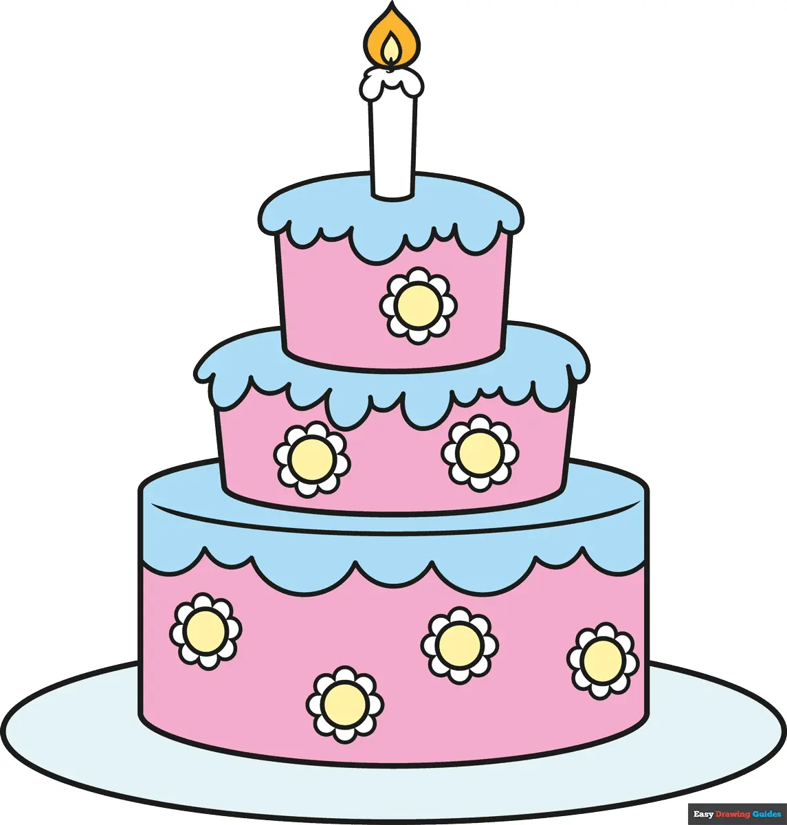 How to Draw an Easy Cartoon Cake
