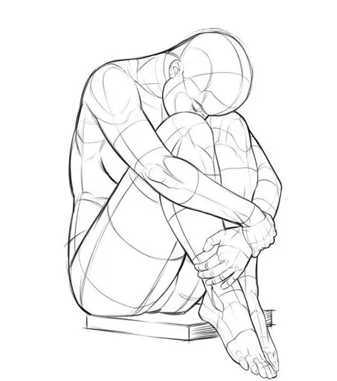 Person Kneeling Drawing