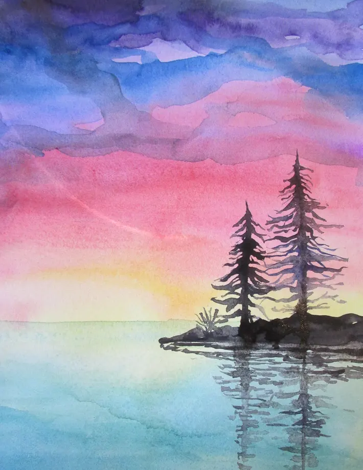 Watercolor Sunset