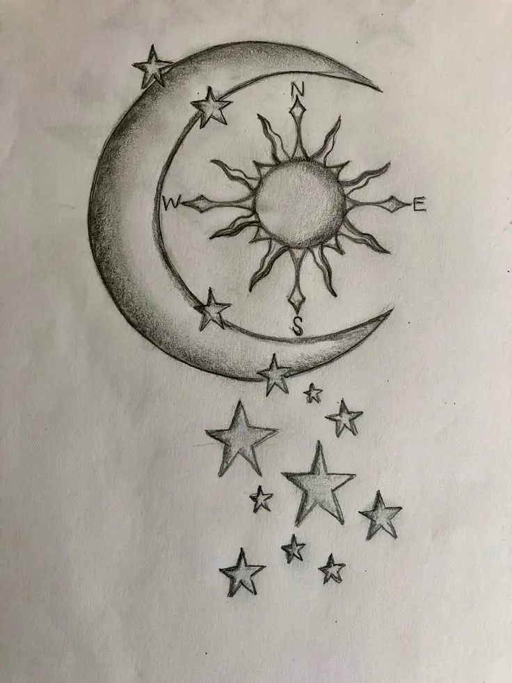 Sun, moon, stars