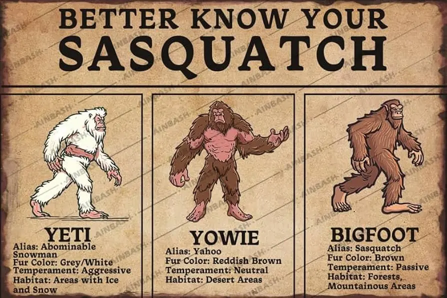Sasquatch Gifts Funny Signs Bigfoot Decor Better Know Your Sasquatch Vintage Metal Signs For Outside Yard Gara