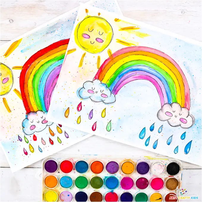 How to Draw and Paint a Rainbow with Watercolors (Easy!)