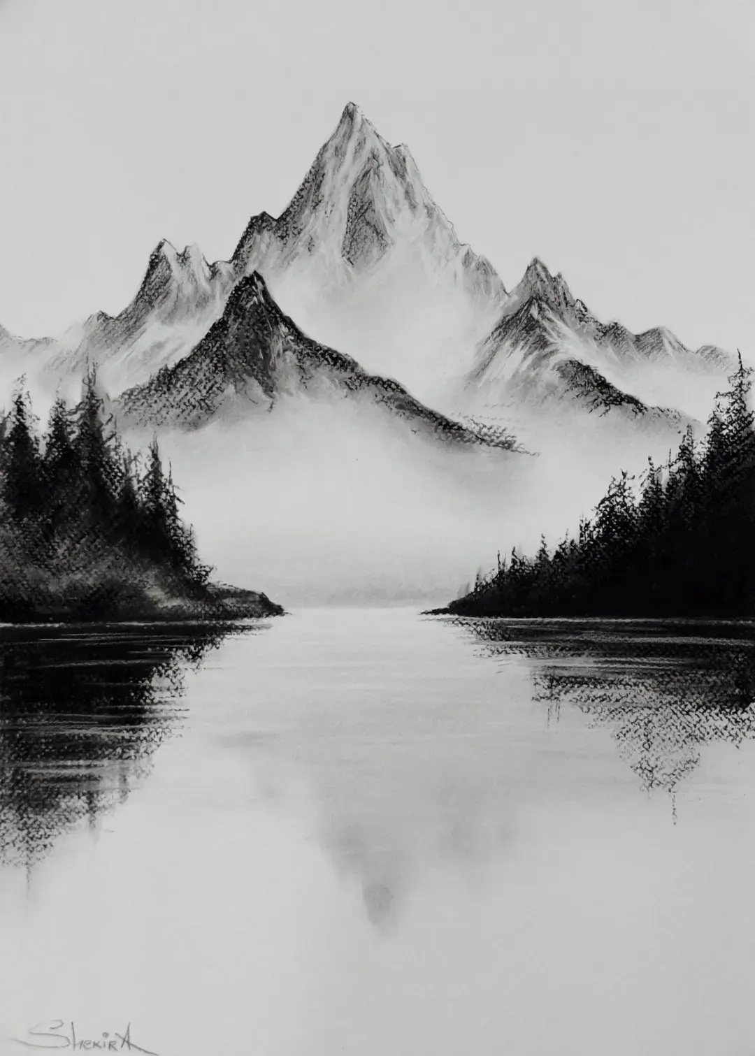 Draw mountains pencil — image 2