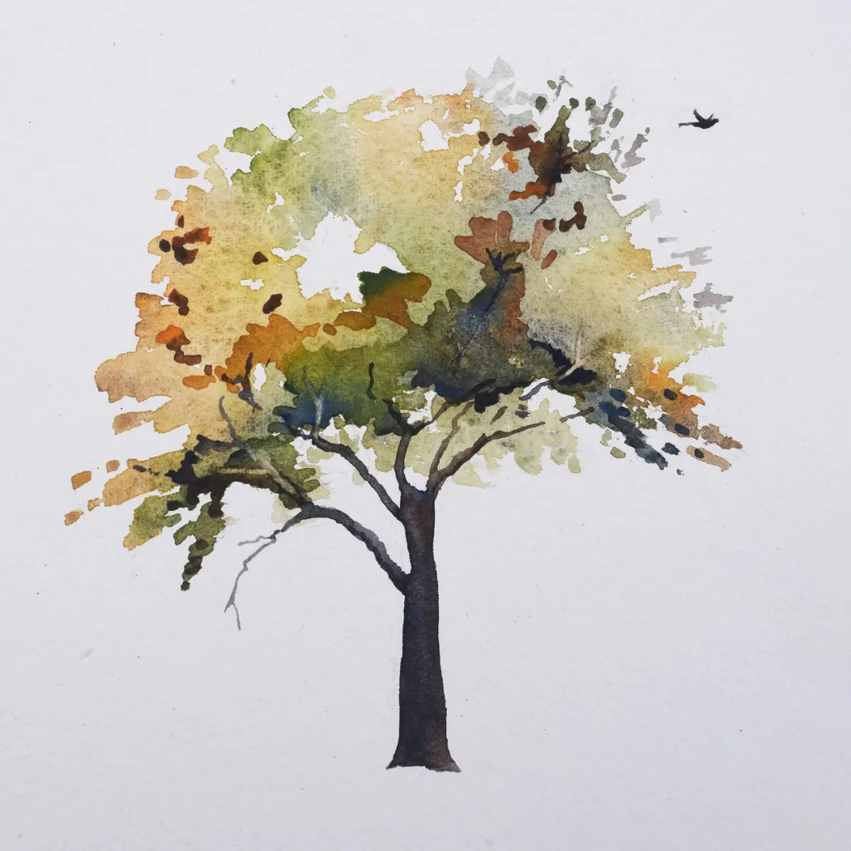 Autumn Golds: How To Paint A Tree In Watercolours