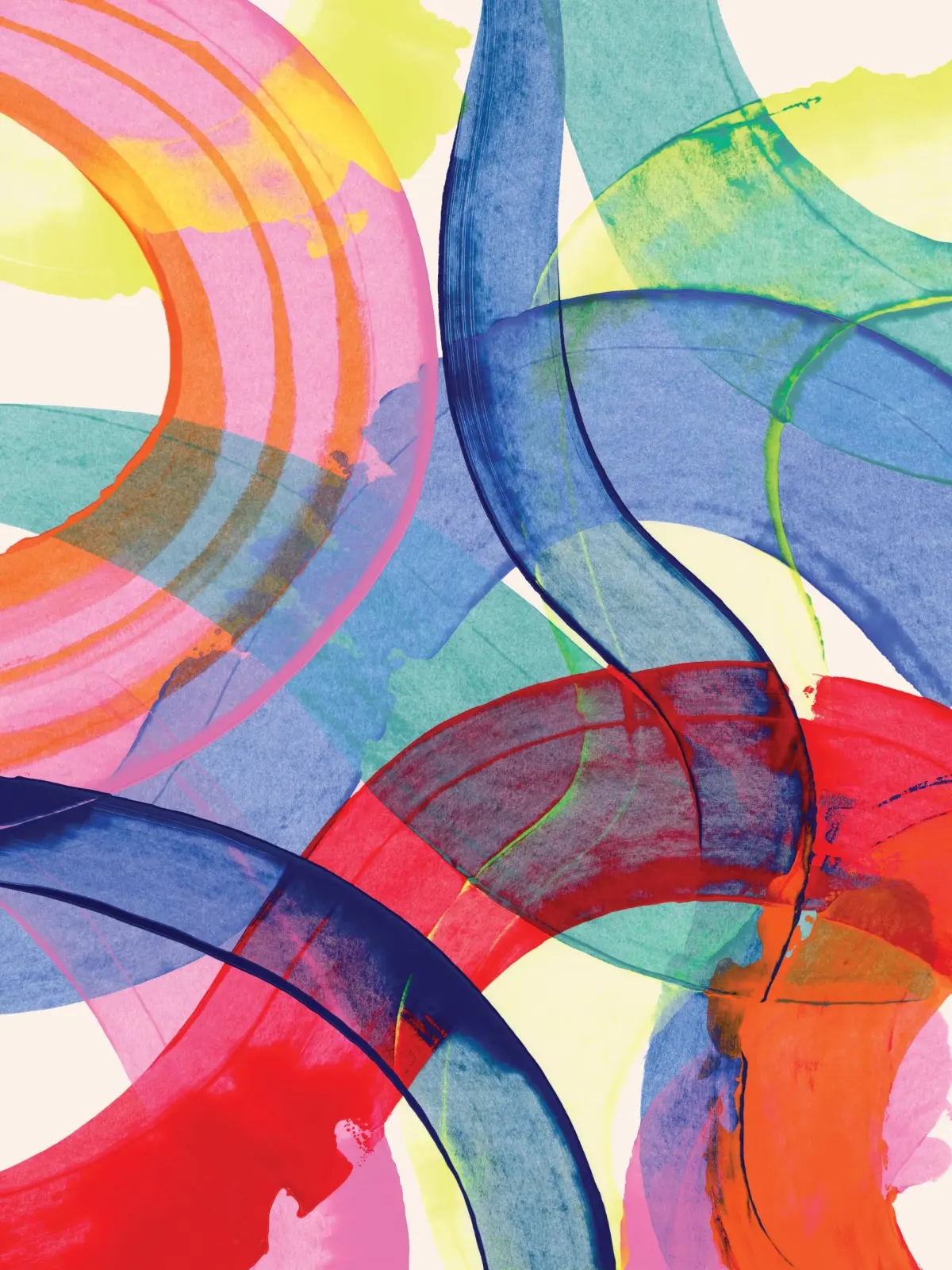 Colorful Paint Strokes Print 12" x 16" in