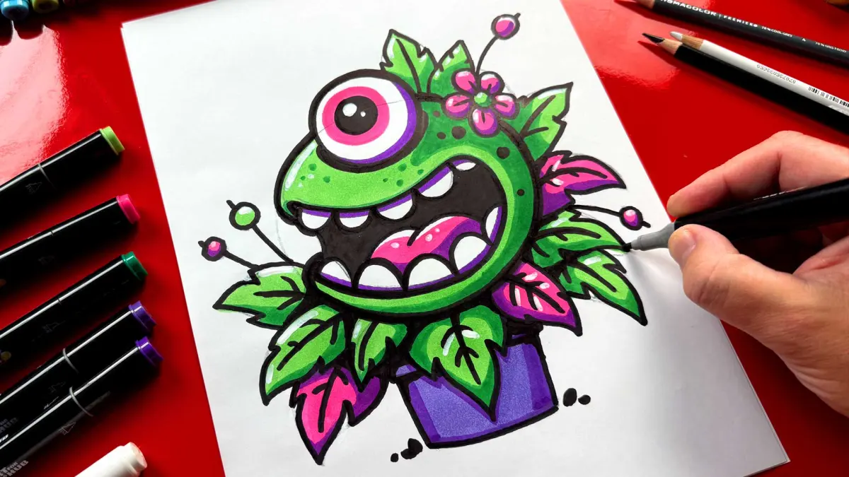 How To Draw A Plant Monster