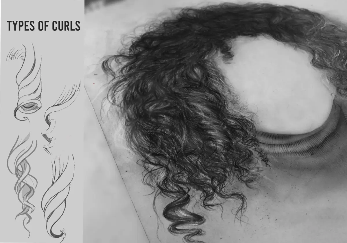 How to Draw Curly Hair Realistic with Pencil