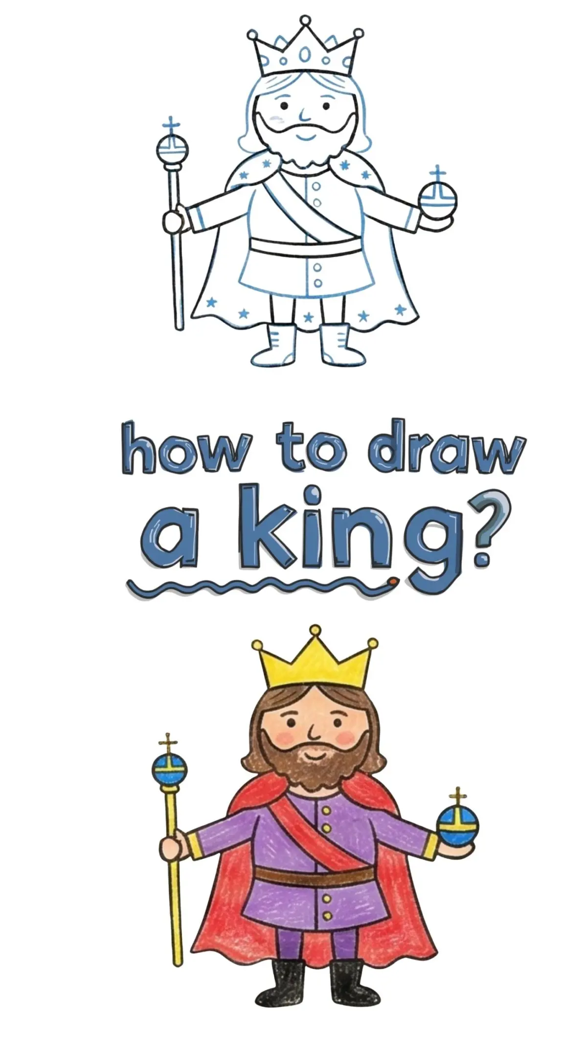 How to Draw a King Easy Step by Step for Kids