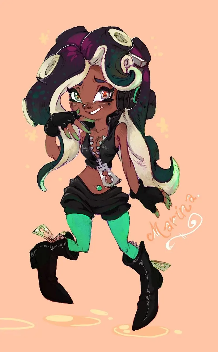 Recently got into Splatoon and made a drawing of Marina!