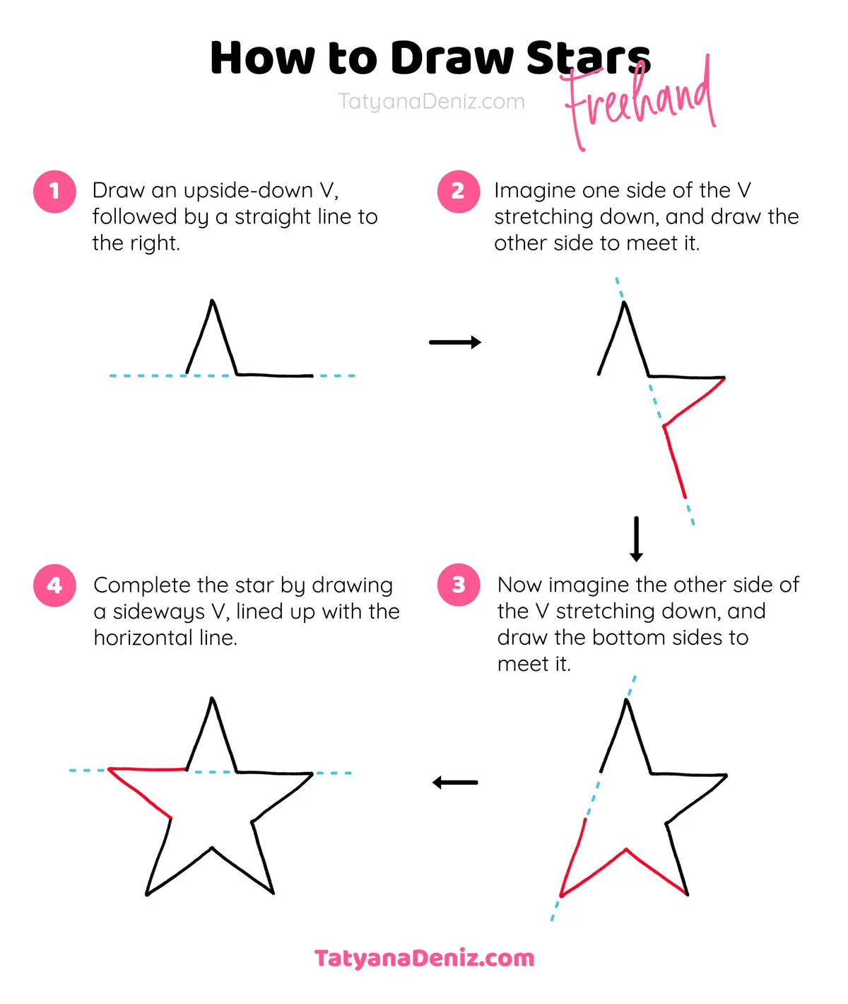 How to Draw a Star Freehand with Free Printable Worksheets
