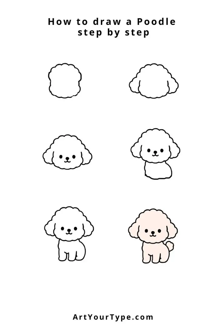 🐩10+ Cute Poodle Drawing Ideas