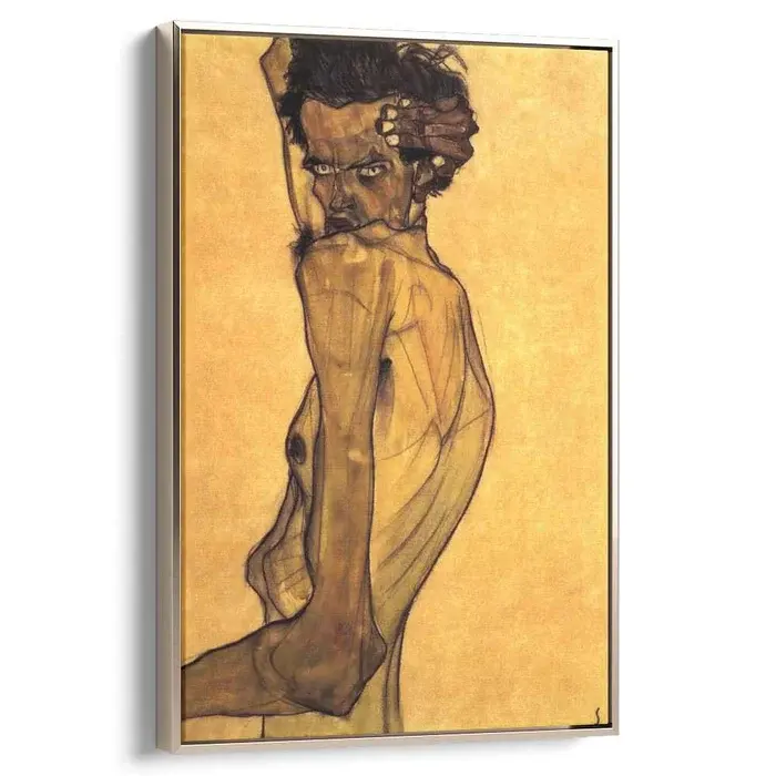 Self Portrait with Arm Twisting above Head by Egon Schiele