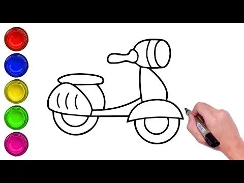 HOW TO DRAW A SCOOTER STEP BY STEP